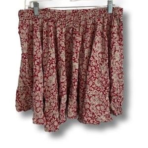 Thread And Supply Ralph Lauren Red And White Floral Skirt Size L